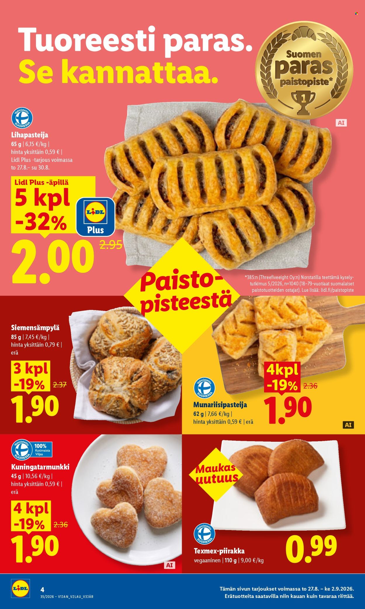 Lidl tarjouslehti  - 27.08.2026 - 30.08.2026. Sivu 4