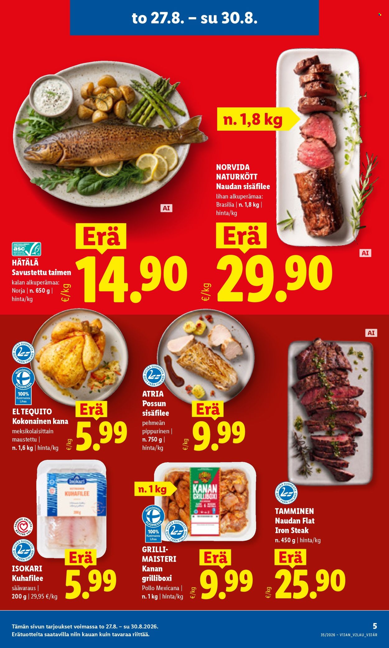 Lidl tarjouslehti  - 27.08.2026 - 30.08.2026. Sivu 5