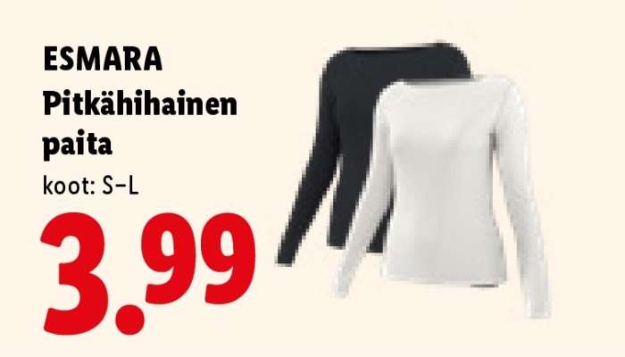 ESMARA Pitkähihainen paita