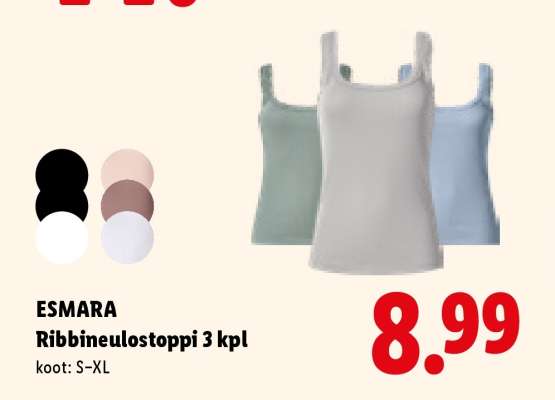 ESMARA Ribbineulostoppi 3 kpl