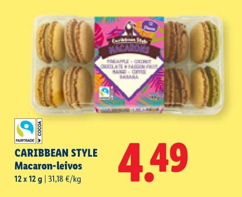 CARIBBEAN STYLE Macaron-leivos