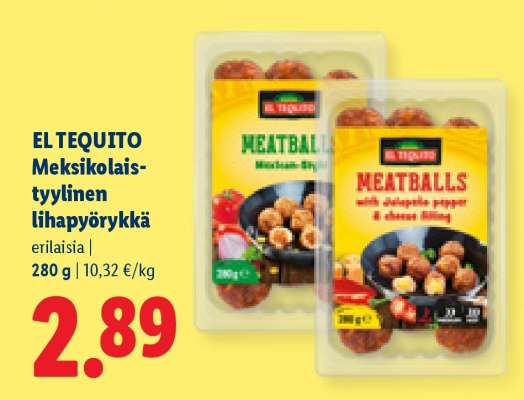 EL TEQUITO Meksikolais-tyylinen lihapyörykkä