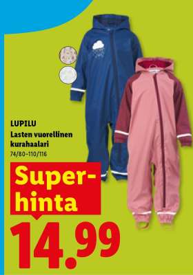 LUPILU Lasten vuorellinen kurahaalari