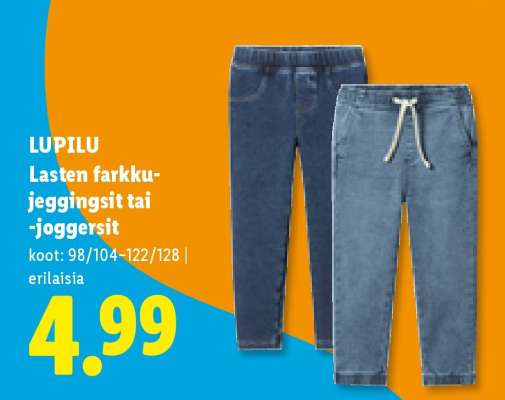 LUPILU Lasten farkku-jeggingsit tai -joggersit