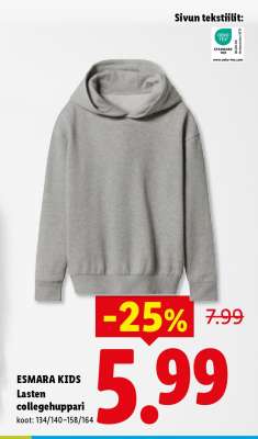 ESMARA KIDS Lasten collegehuppari