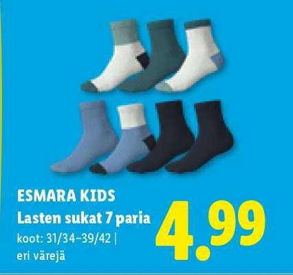ESMARA KIDS Lasten sukat 7 paria