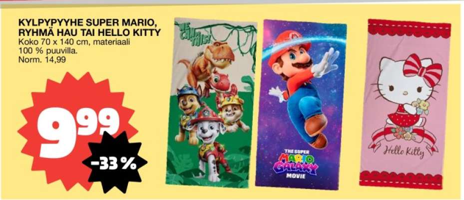 KYLPYPYYHE SUPER MARIO, RYHMÄ HAU TAI HELLO KITTY