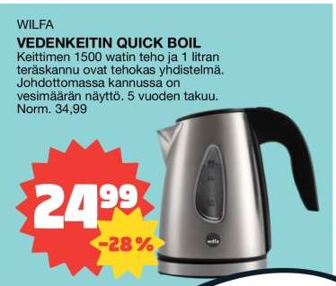 WILFA VEDENKEITIN QUICK BOIL