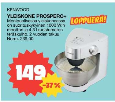 KENWOOD YLEISKONE PROSPERO+