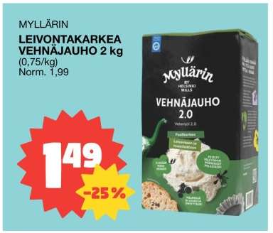 Myllärin LEIVONTAKARKEA VEHNÄJAUHO 2 kg