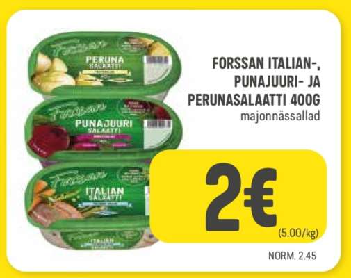 FORSSAN ITALIAN-, PUNAJUURI- JA PERUNASALAATTI 400G