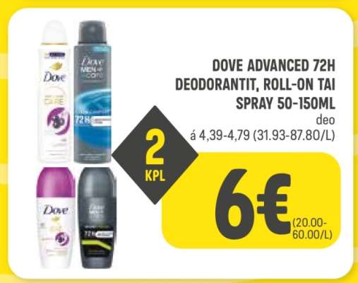 Dove Advanced 72h Deodorantit