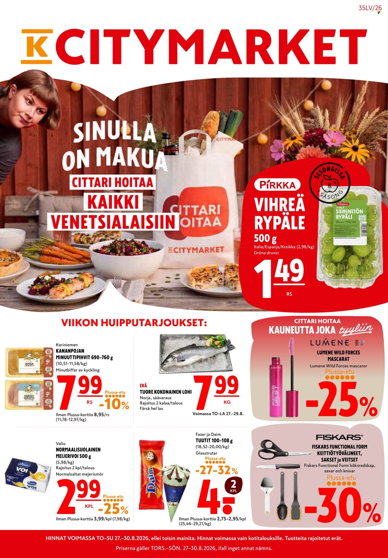 K-citymarket tarjouslehti  - 27.08.2026 - 30.08.2026. Sivu 1