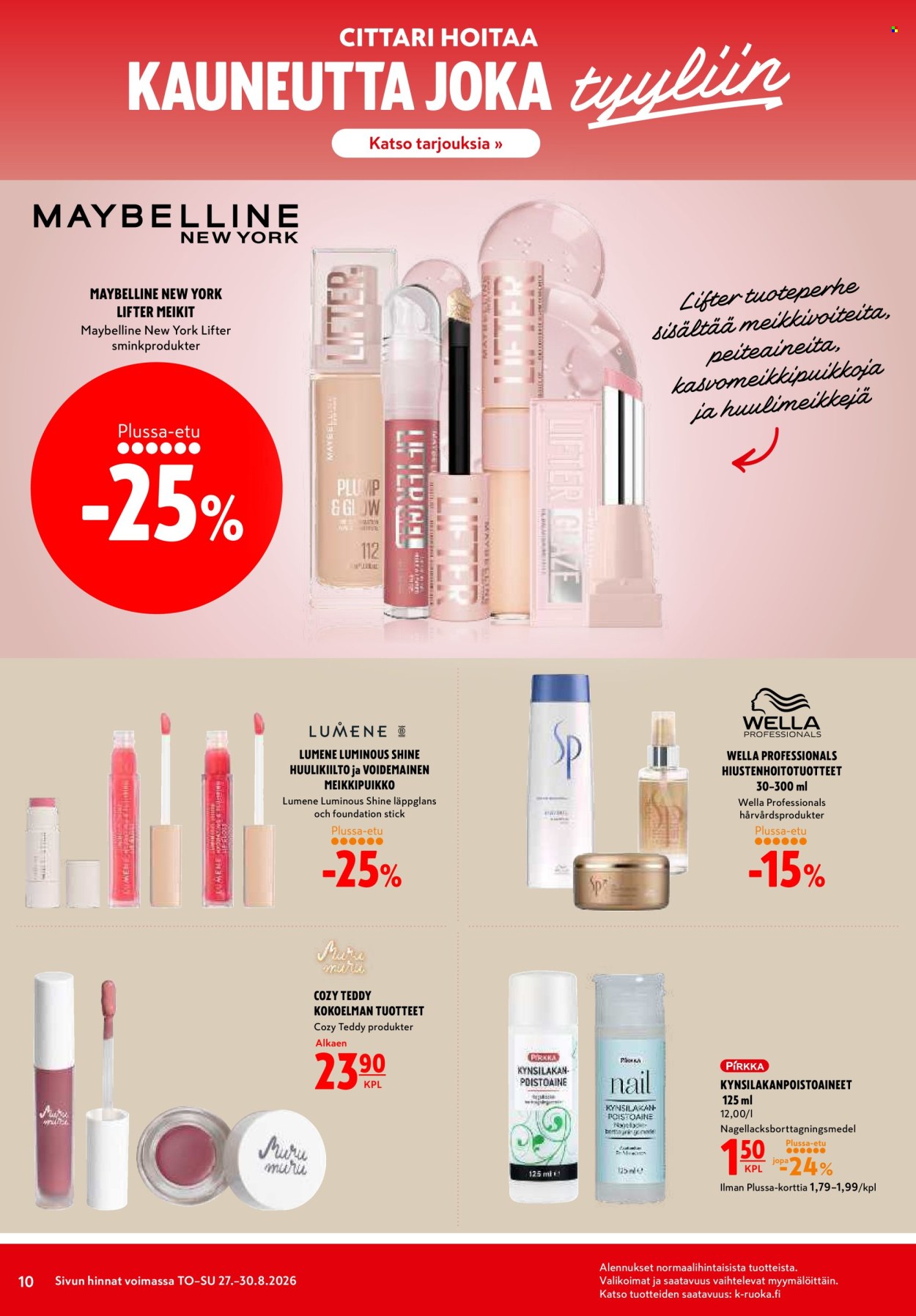 K-citymarket tarjouslehti  - 27.08.2026 - 30.08.2026. Sivu 10