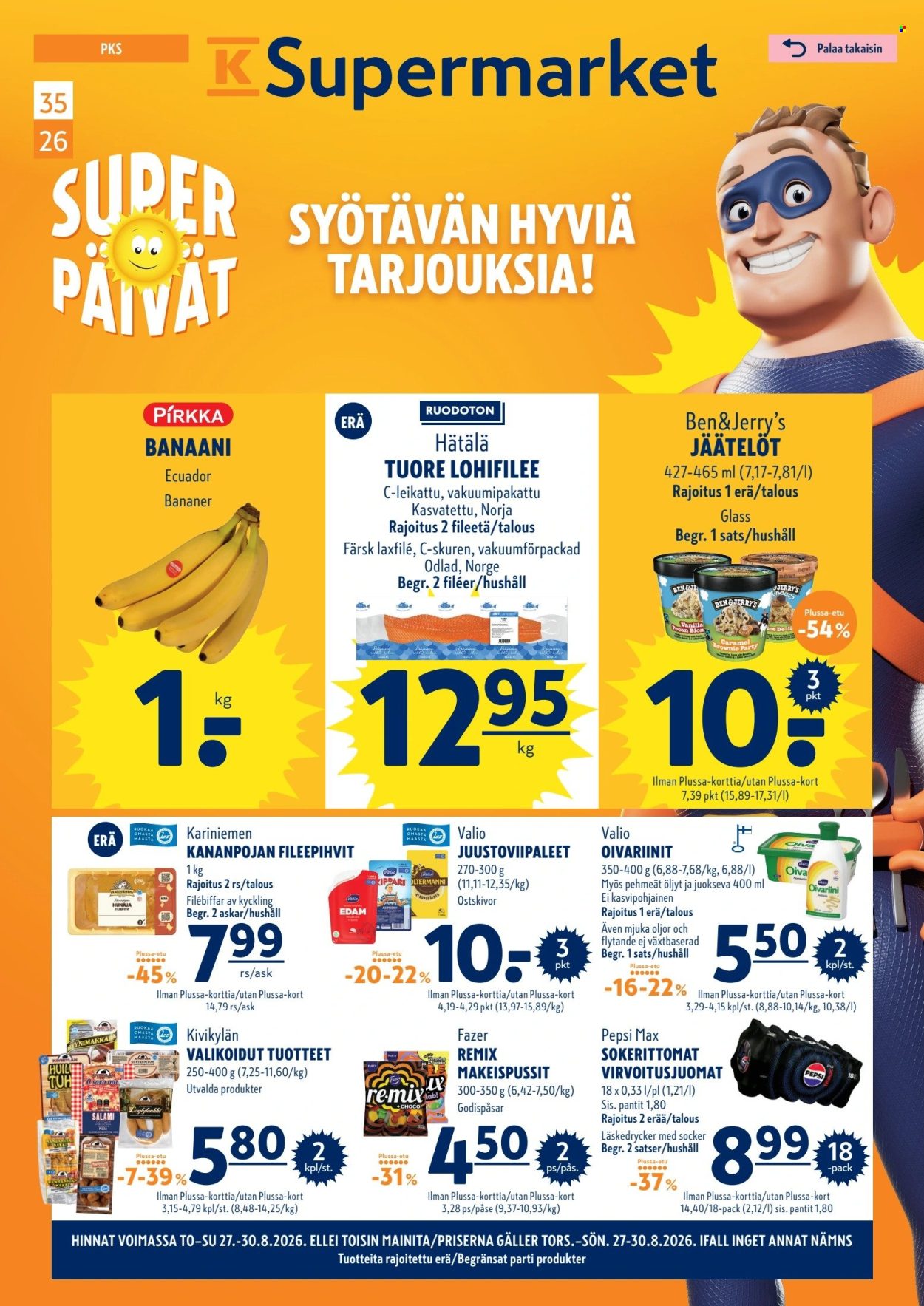 K-Supermarket tarjouslehti  - 27.08.2026 - 30.08.2026. Sivu 1
