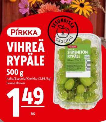 Pirkka VIHREÄ RYPÄLE