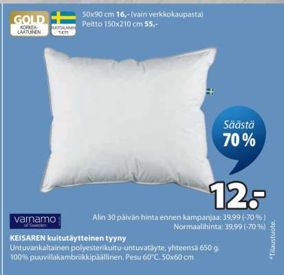 KEISAREN kuitutäytteinen tyyny