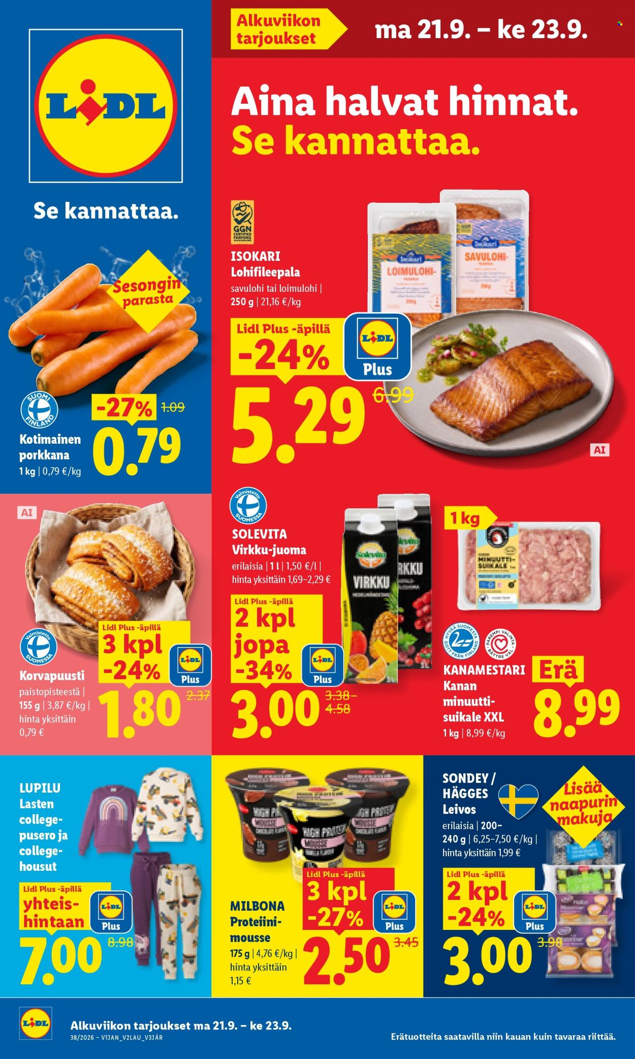 Lidl tarjouslehti  - 21.09.2026 - 23.09.2026. Sivu 1