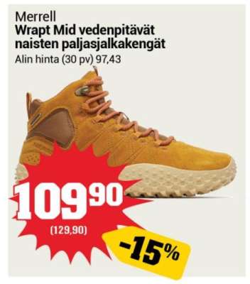 Merrell Wrapt Mid vedenpitävät naisten paljasjalkakengät