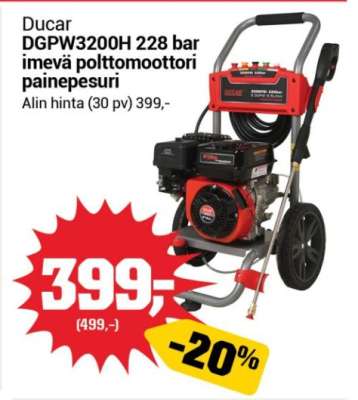 Ducar DGPW3200H 228 bar imevä polttomoottori painepesuri