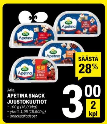Arla Apetina Snack Juustokuutiot