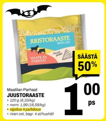 MAATILAN PARHAAT JUUSTORAASTE