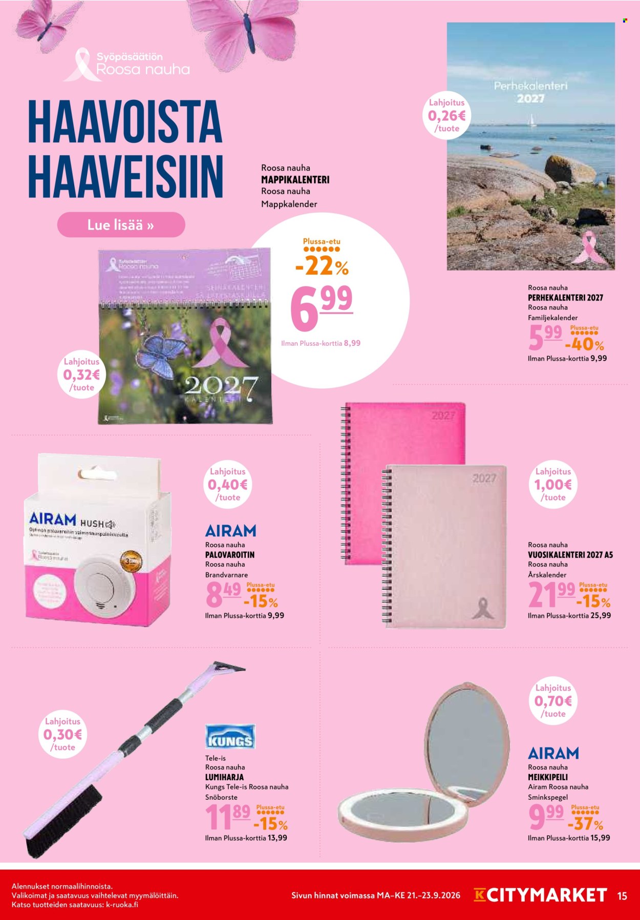 K-citymarket tarjouslehti  - 21.09.2026 - 23.09.2026. Sivu 15