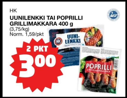 HK UUNILENKKI TAI POPRILLI GRILLIMAKKARA