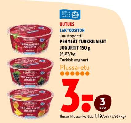 Juustoportti PEHMÄT TURKKILAISET JOGURTIT 150 g