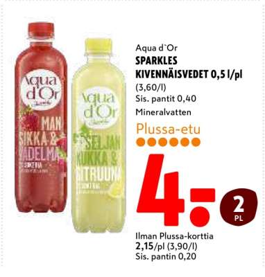 Aqua d'Or SPARKLES KIVENNÄISVEDET 0,5 l/pl