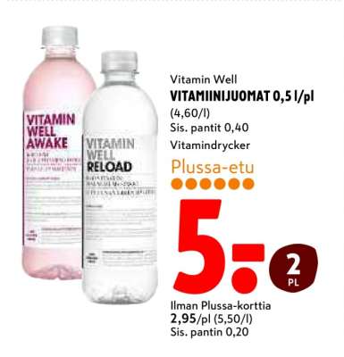 Vitamin Well VITAMIINIJUOMAT 0,5 l/PL