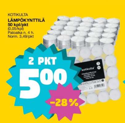 KOTIKULTA LÄMPÖKYNTTILÄ