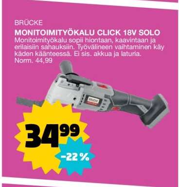 BRÜCKE MONITOIMITYÖKALU CLICK 18V SOLO