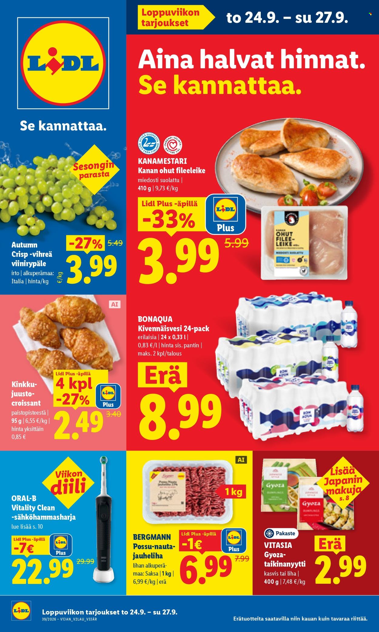 Lidl tarjouslehti  - 24.09.2026 - 27.09.2026. Sivu 1