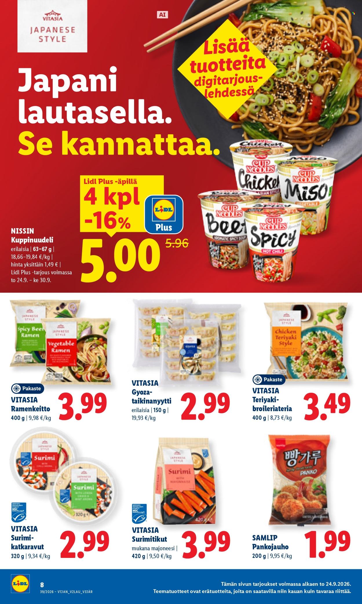 Lidl tarjouslehti  - 24.09.2026 - 27.09.2026. Sivu 8