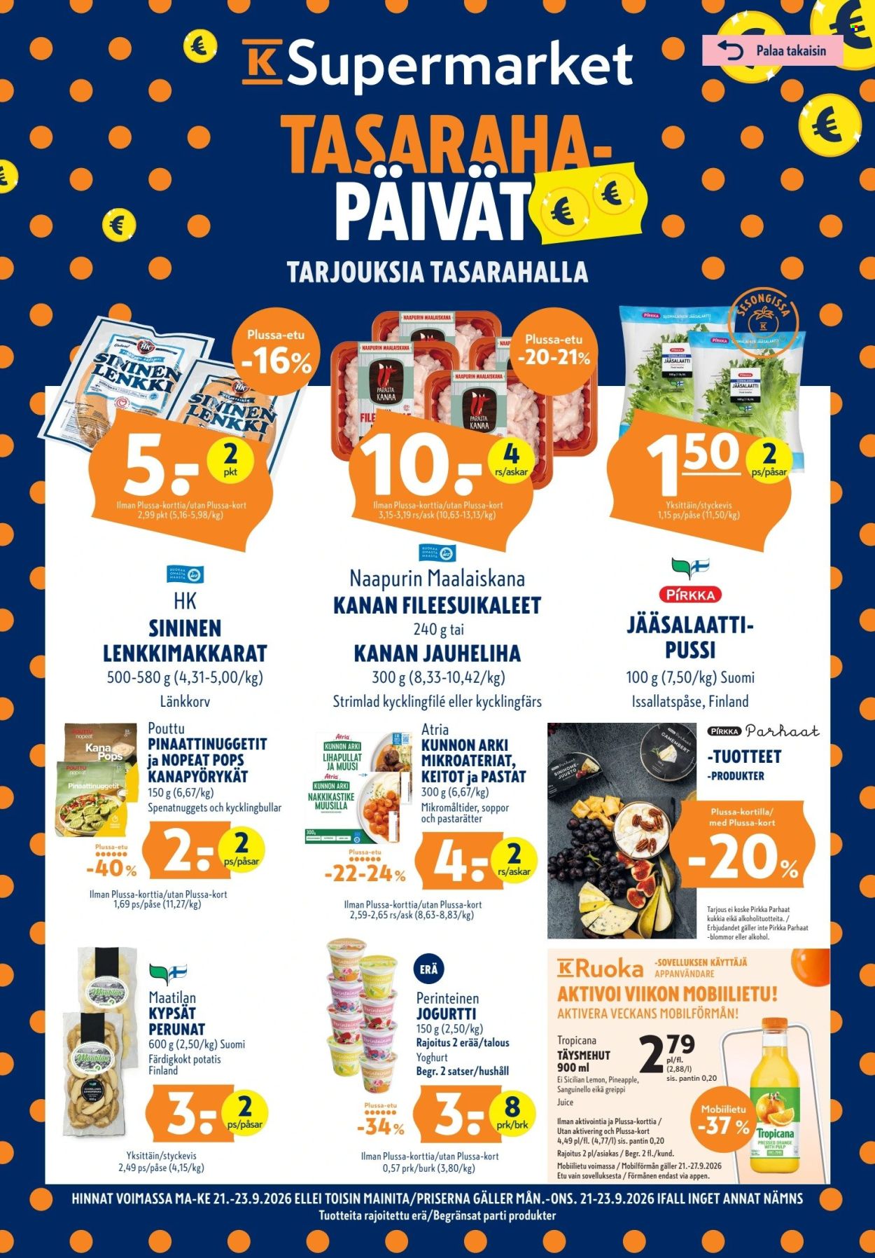 K-Supermarket tarjouslehti  - 21.09.2026 - 23.09.2026. Sivu 1
