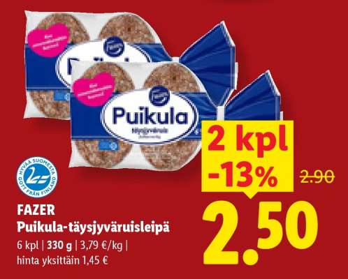 Puikula-täysjyväruisleipä