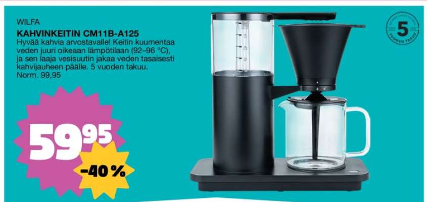 WILFA KAHVINKEITIN CM11B-A125