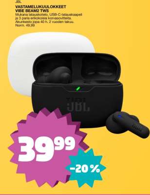 JBL VASTAMELUKUULOKKEET VIBE BEAM2 TWS