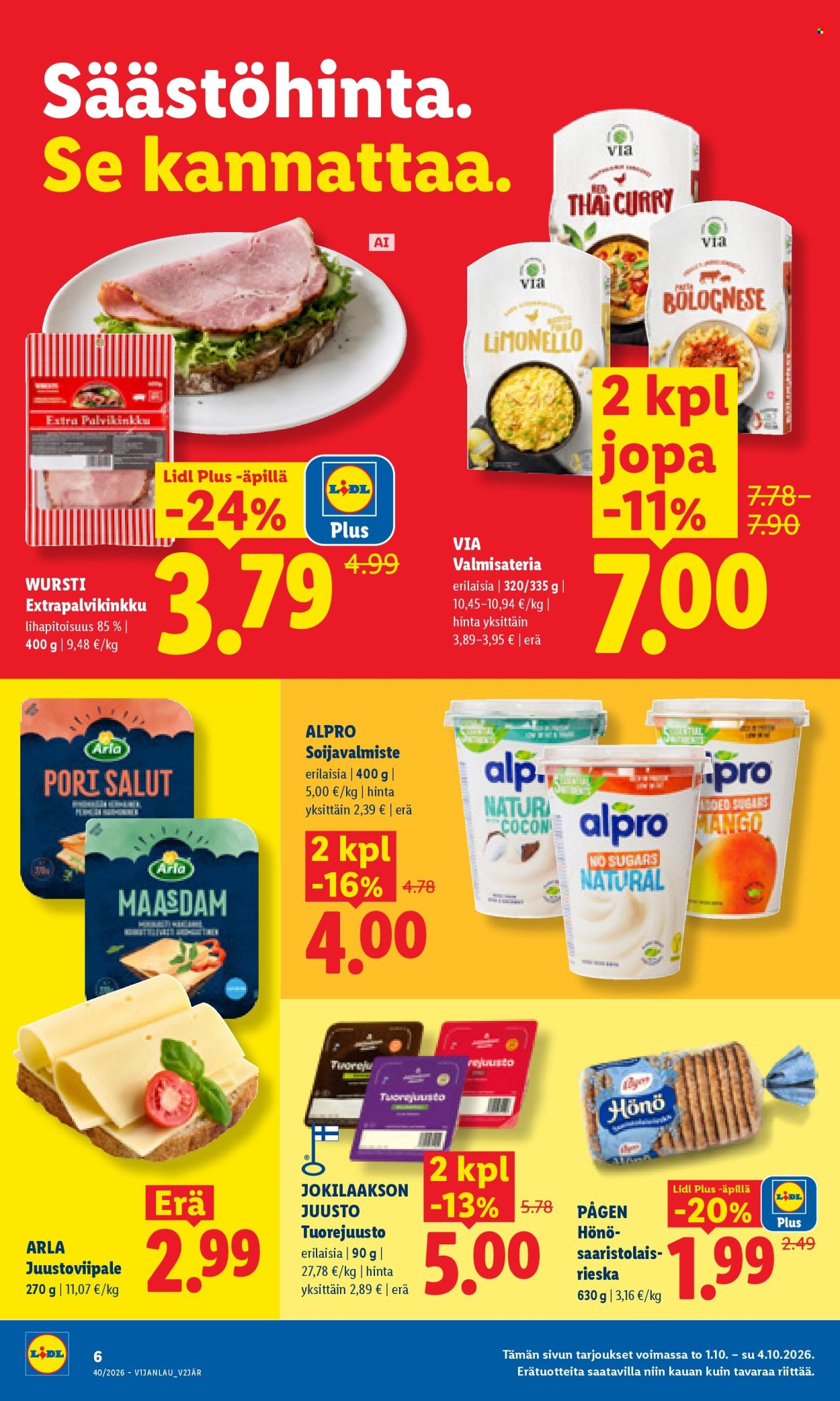 Lidl tarjouslehti  - 01.10.2026 - 04.10.2026. Sivu 6
