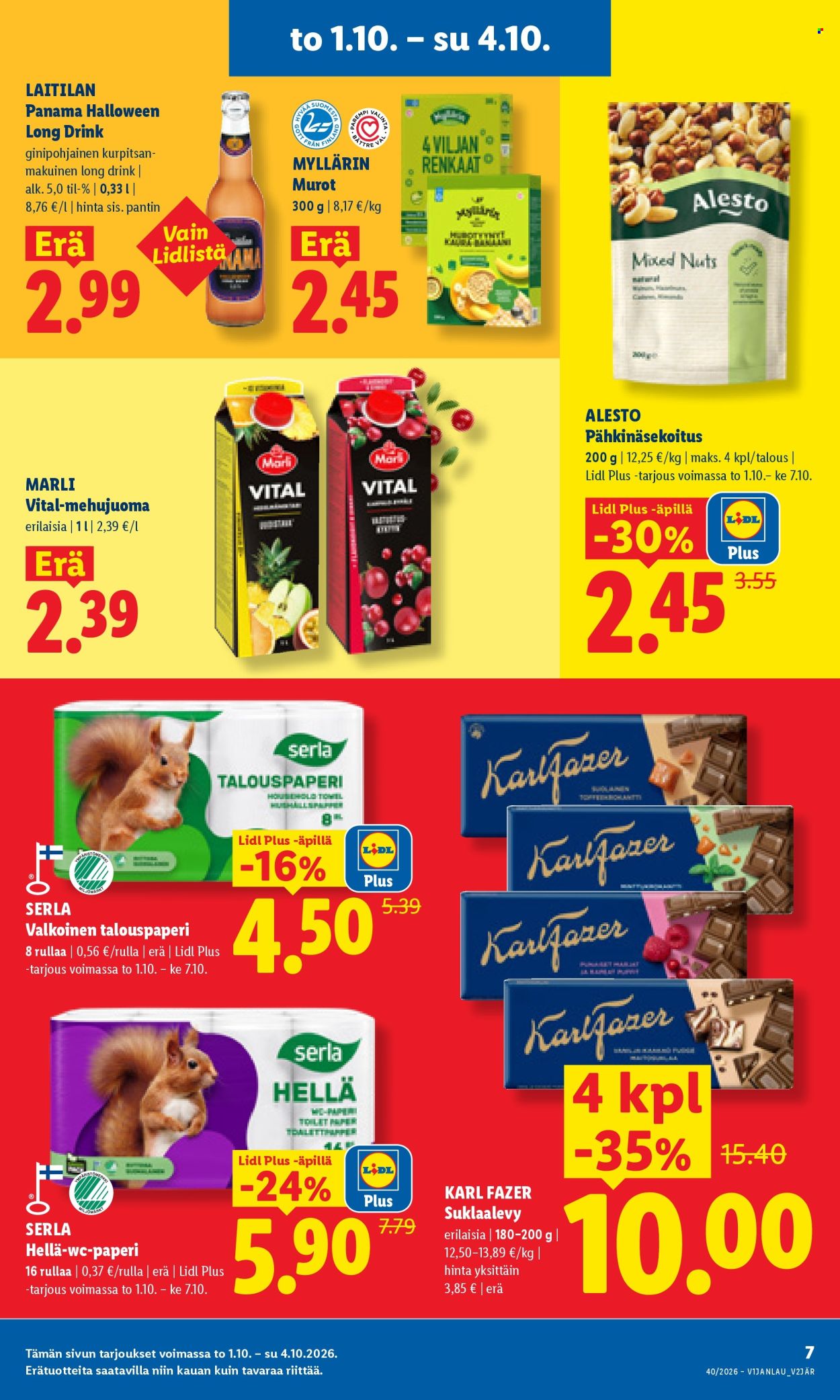 Lidl tarjouslehti  - 01.10.2026 - 04.10.2026. Sivu 7