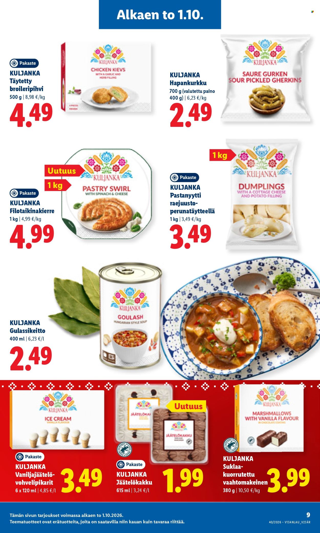 Lidl tarjouslehti  - 01.10.2026 - 04.10.2026. Sivu 9