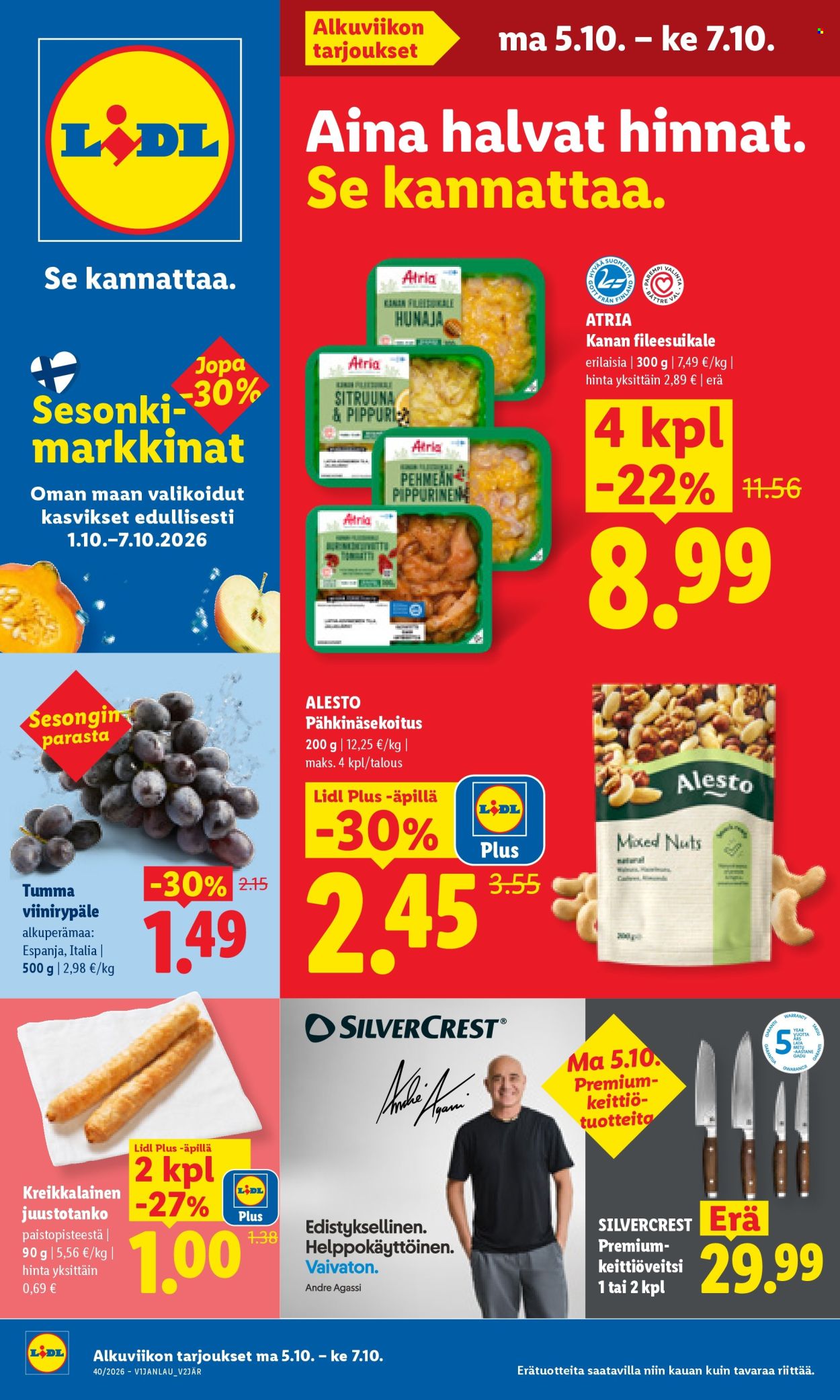 Lidl tarjouslehti  - 05.10.2026 - 07.10.2026. Sivu 1