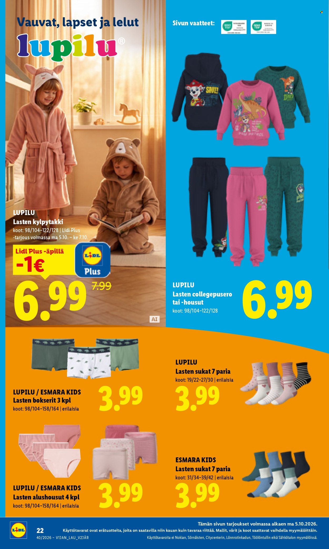 Lidl tarjouslehti  - 05.10.2026 - 07.10.2026. Sivu 12