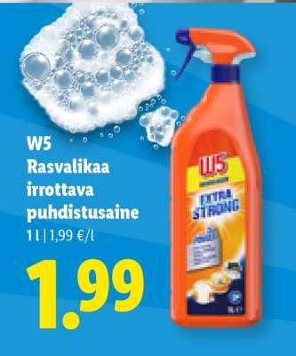 W5 Rasvalikaa irrottava puhdistusaine