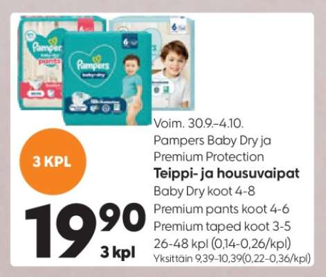 Pampers Baby Dry ja Premium Protection