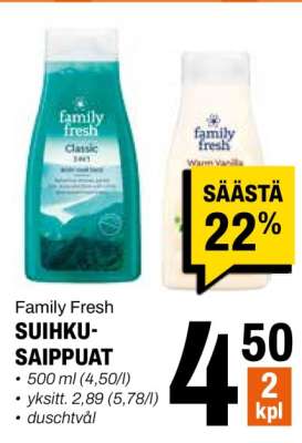 Family Fresh Suihkusaippuat
