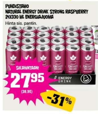 PUHDISTAMO NATURAL ENERGY DRINK STRONG RASPBERRY