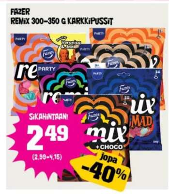 FAZER REMiX 300–350 G KARKKiPUSSiT