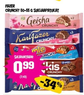 FAZER CRUNCHY 50-55 G SUKLAAPATUKAT